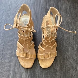 Dolce Vita Eva Lace-Up Sandals, Nude, Size 7.5